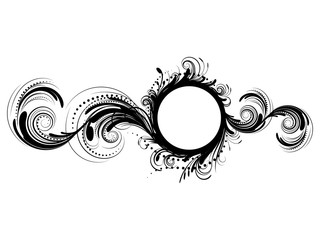 Curly pattern of black color on a white background
