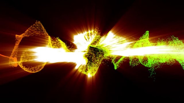 Particelle luminose colorate in fascio