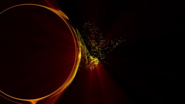 sfera luminosa di particelle colorate