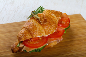 Croissant with salmon