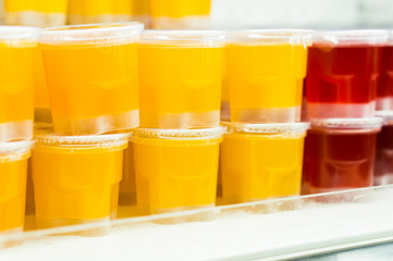 Colorful gelatin in plastic package