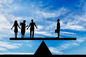 Social inequality between rich poor people