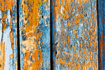 blue  wooden fence of planks