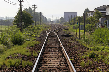 Obraz premium 鉄道の分岐点 
