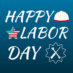 Happy labor day card United States of America. Celebrate labor day USA sale banner. Vector illustration poster.