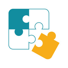 puzzle icon flat color on white background