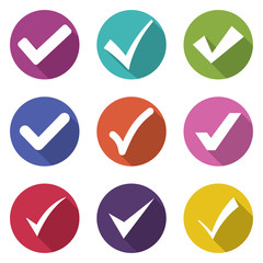 ok icons set flat on white background