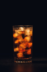 Glass of soda with ice