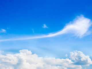 Naklejka na ściany i meble Beautiful of blue sky and group of cloud. White cloud and blue sky. Blue sky background.Beautiful blue sky and white cloud represent the sky and cloud concept related idea.