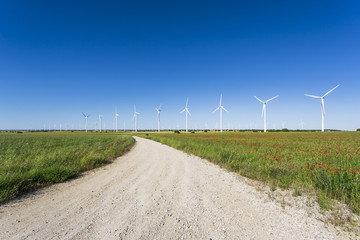 Wind turbines/Wind energy. Castilla-La Mancha, Spain, Europe.