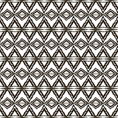 Seamless black and white pattern with ethnic motifs