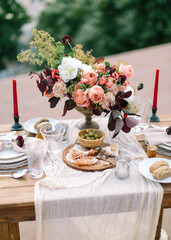 wedding decor. wedding interior. festive decor. a bouquet from spring flowers.