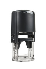 Hand round automatic stamp, matte black.