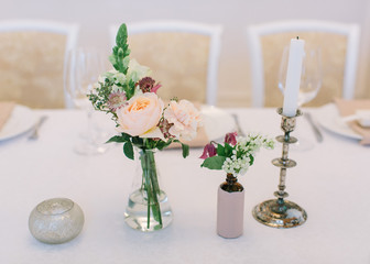 wedding decor. wedding interior. festive decor. a bouquet from spring flowers.