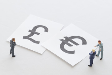 Businessmen thinking about exchange