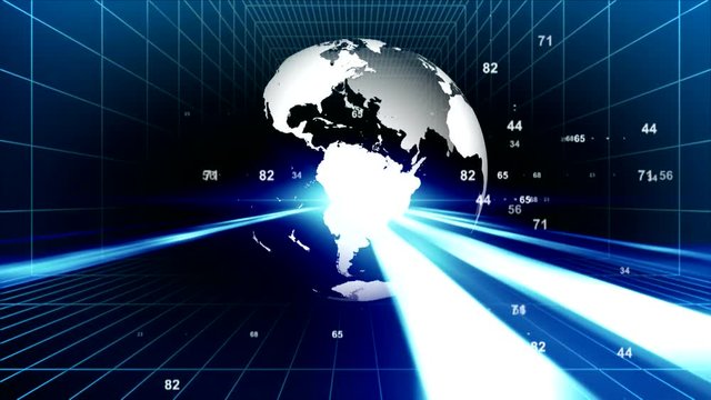 Digital code binary globe