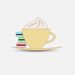 Cappuccino. Vector illustration. Isolated.
