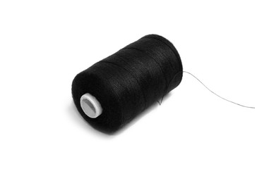 skein of black thread isolated