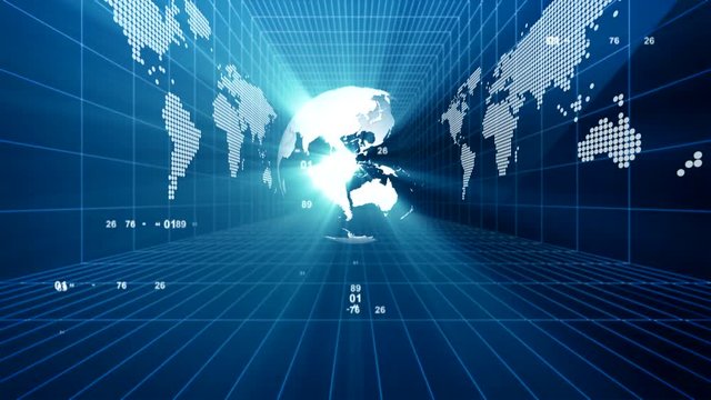 Digital code binary globe