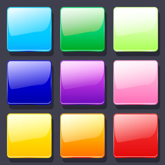 Set of vector glass icons. Background for the app icons.