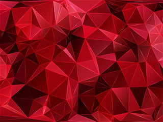 Abstract geometric pattern composed of triangular polygons. Polygon background. Triangulated wallpaper. Triangulated red background. Vector illustration.
