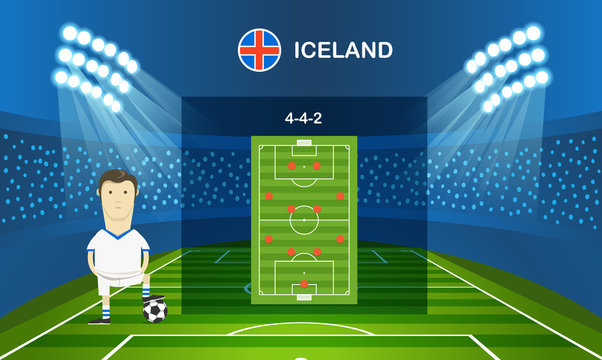 Soccer team arrangement. Football infographic template