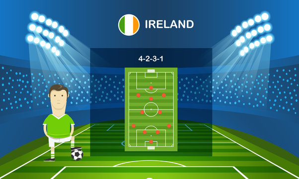 Soccer team arrangement. Football infographic template