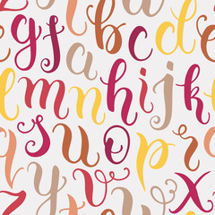 Hand drawn abc letters seamless pattern