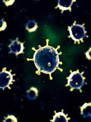 medically accurate 3d illustration of virus - close up