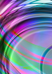 Bright abstract background with intersecting illuminated arcs and wavy stripes 
