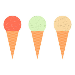 Set of ice cream cones