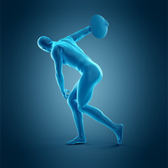medically accurate 3d illustration of a discus thrower