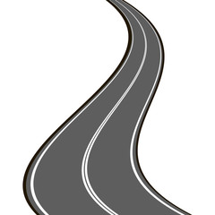 vector curved asphalt road