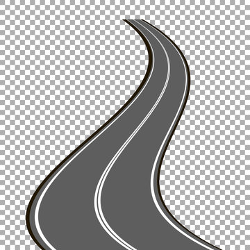 vector curved asphalt road