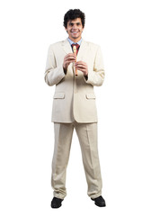 Businessman play fife