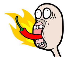 eating hot spicy chilli