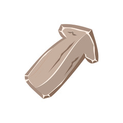 Cartoon stone button in gray color