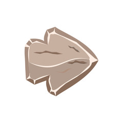 Cartoon stone button in gray color