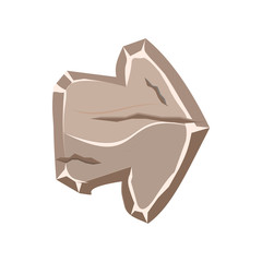 Cartoon stone button in gray color