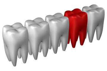 Human teeth. 3D rendering.