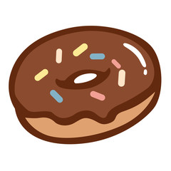 Chocolate Donut with Colourful Sprinkles