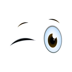 Vector Illustration of Blinking Cartoon Eyes on a White Background