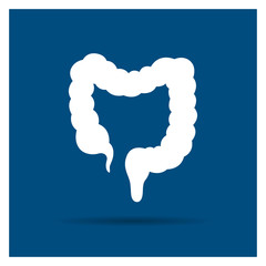 Vector Illustration of a Colon Icon on a Blue Background - 114369288