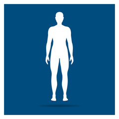 Vector Illustration of a Human Icon on a Blue Background
