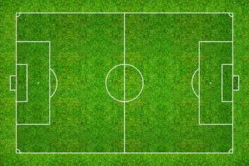 Fototapeta na wymiar Football field or soccer field pattern and texture with clipping path.