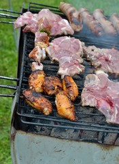 Barbecue en fonctionnement