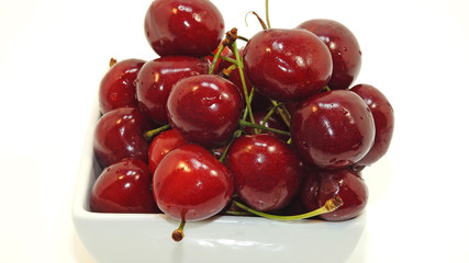 Red isolated cherries