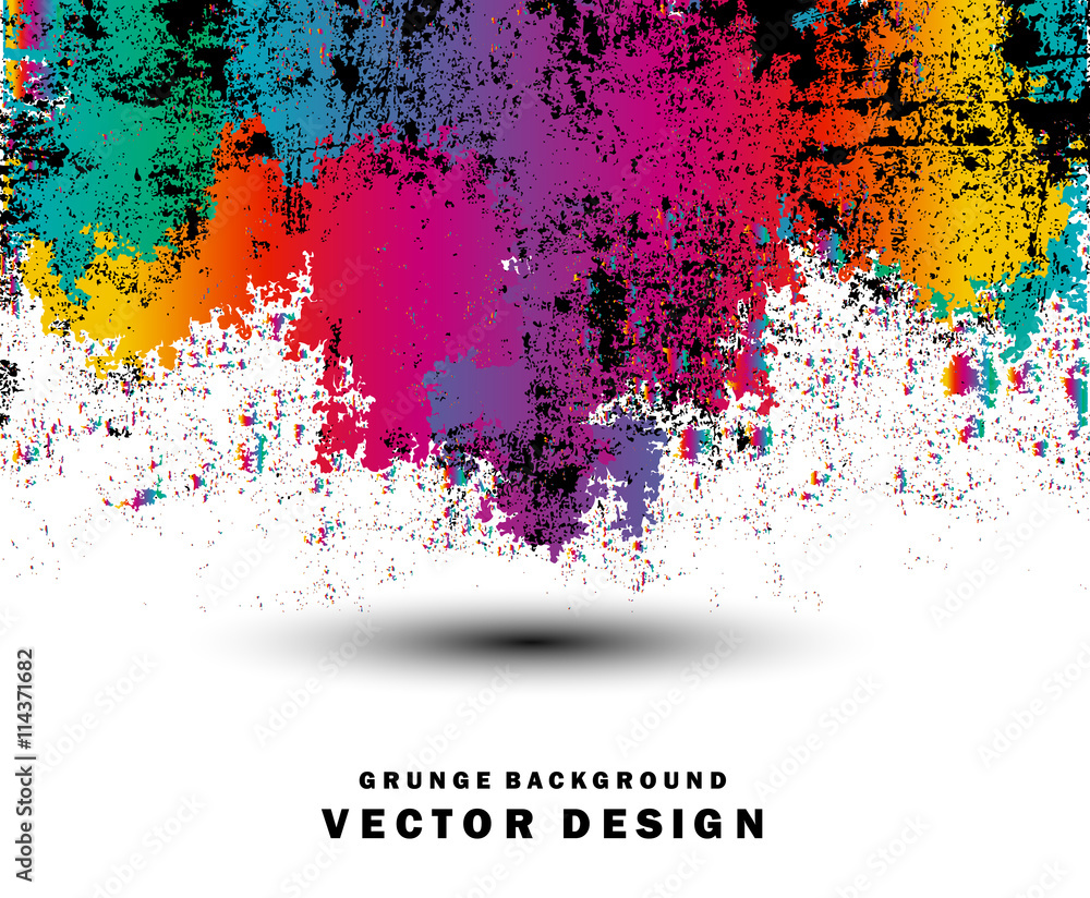 Aufkleber grunge style abstract color splash background.