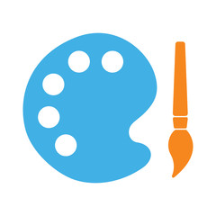 color palette icon on white background