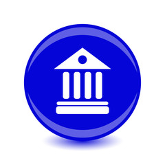 University Icon Isolated on blue Background. Vector illustration.